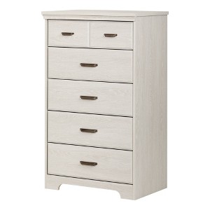 South Shore Versa 5 Drawer Winter Oak: Particle Board Frame, 49" High, Compliant with ASTM Safety Standards - 1 of 4