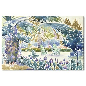 Art Remedy Golden Henri Edmond Cross - Garden at Saint Clair Impresionism Landscape Wall Art, 24" x 16", Gallery Wrapped - 1 of 4