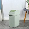 LunaLulinlk Green Small 4 Gallon Trash Can with Twist Top Lid for Office, Bedroom, Bathroom, Dormitory, Portable Trash Can Wastebasket - 4 of 4