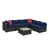 CAVINAS Outdoor Sofa Set, Rattan Outdoor Sectional Furniture, Modern Patio Conversation Sets with Cushions for Gardens - 3 of 4