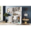 NicBex Buffet Cabinet with Storage Farmhouse Sideboard Cabinet Coffee Bar Storage Cabinet with Drawers shelves and Glasses Rack - 4 of 4