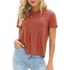 EXLURA Womens Summer Cute Crop Tops Short Sleeve Pleated T-shirts Crewneck Blouse - 3 of 4