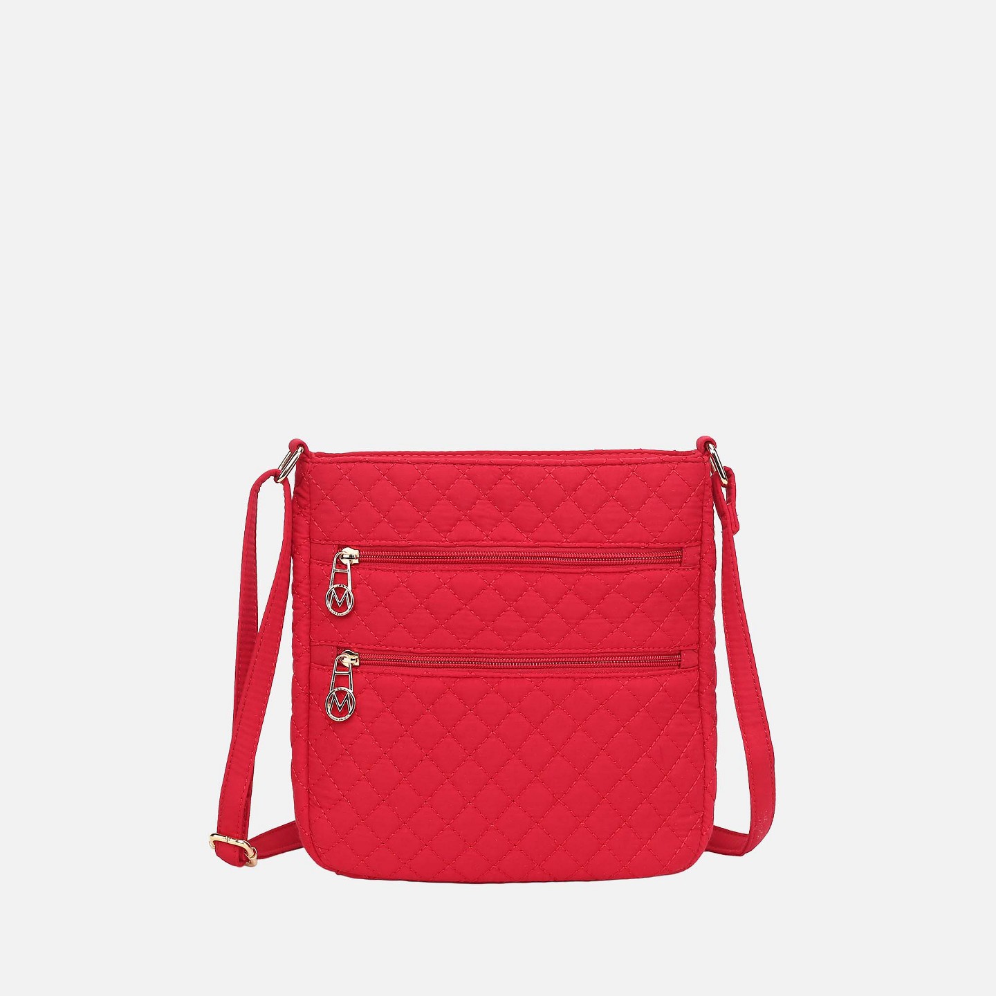 Женская сумка MKF Collection Quilted Cotton Triple Zip Crossbody – Lightweight Travel Purse by Mia K - Red, цвет: Красный — фото 1