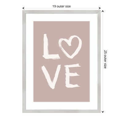 Light Pink and White LOVE Framed Wall Art Print