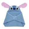 Lambs & Ivy Disney Stitch Luxury Blue Cotton Terry Hooded Baby Bath Towel - 4 of 4
