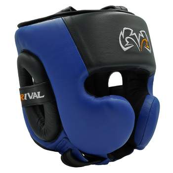 Rival Boxing RHG30 Mexican Style Cheek Protector Training Headgear - Black/Blue