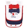 Hudson Baby Infant Girl Cotton Bib and Headband, Apple, 0-6 months - 2 of 4