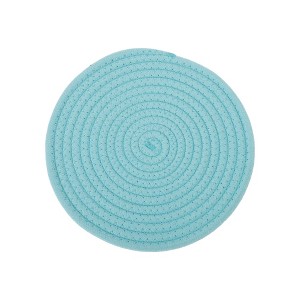 Unique Bargains Trivet Round Rope Woven Mat Cotton Non-woven Fabric 7.87"x7.87"x0.31" - 1 of 3