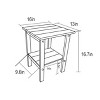 FURNIinspire Patio Seating Sets Folding Adirondack Chairs With Side Table, 3-Piece Rocking Chairs Set With Wood Texture, White, 30“*28”*35“ - 4 of 4