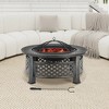 WELLFOR 32" Outdoor Fire Pit with BBQ Grill Poker and Mesh Cover Black - 4 of 4