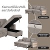 90" Convertible L-Shaped Sleeper Sectional Sofa with Pull Out Bed, Storage Chaise, Storage Racks & USB Ports - 2 of 4