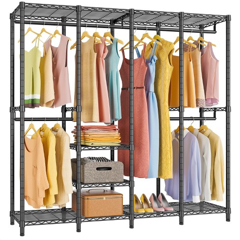 Vipek V6c Heavy Duty Covered Clothes Rack Portable Wardrobe Closet, Black  Clothing Rack With Oxford Fabric Cover, Max Load 780 Lbs : Target