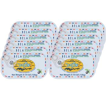 Bela Portuguese Sardines 4-Flavor Variety: Two 4.25 oz Tins Each in A Blacktie Box (8 Items total)