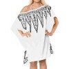 LA LEELA Women's Swim Cover Up Vacation Beachwear Mini Bathing Suit Loose Beach Dress Holiday Swimwear Bikini Dress 2X-3X White, Solid - image 4 of 4