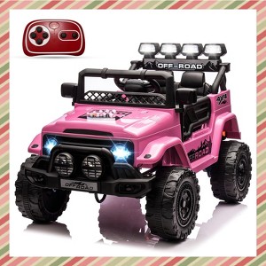 Jojoka 12V Kids Ride On Car, Electric Truck Ride On Toys with 5MPH Max Speed, Remote Control, LED Lights, Music for Kids Gifts - 1 of 4