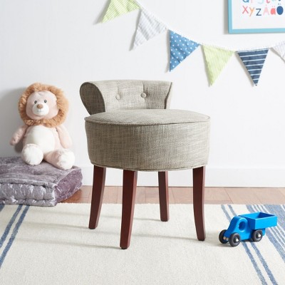 Georgia Stone and Mahogany Petite Vanity Stool