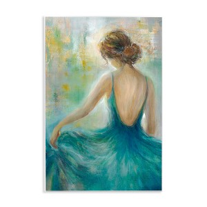 Stupell Industries Woman Green Dress Painting Wall Plaque Art, 10" x 15" - 1 of 4