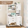 WhizmaxCat Litter Box Enclosure with Shelves and Doors,Wood Sturdy Hidden Litter Box Furniture,Indoor Cat House Furniture for Most of Litter Box,Litter Box Cabinet - 2 of 4
