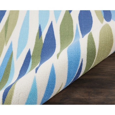 Seaglass Blue and White Synthetic Small Area Rug