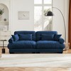 Large Velvet 2-Seater Sofa with Bolster Armrests, Deep Cloud Seat, Waist & Throw Pillows for Living Room, Loft, Bedroom - 3 of 4