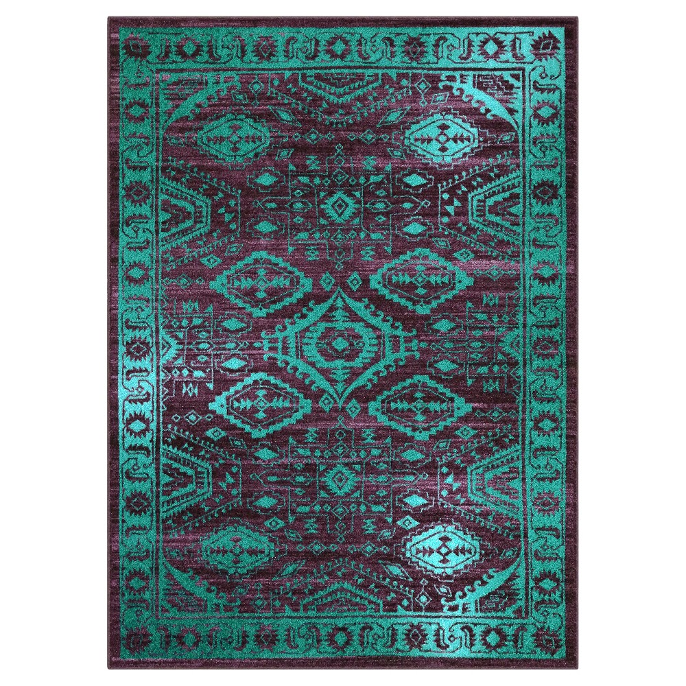 5'X7' Geometric Design Tufted Area Rug Purple - Maples