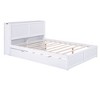 PAGED Full Size Platform Bed Modern Wooden Bed Frame with Twin Size Trundle and Pull Out 4-Layer Shelves for Bedroom - 3 of 4