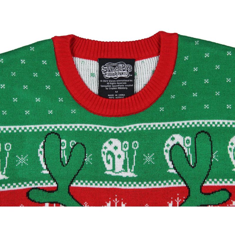 SpongeBob SquarePants Men's Reindeer Bob Ugly Christmas Pullover Sweater, 4 of 5