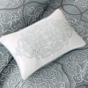 Kumasinova 12Pcs Jacquard Comforter Set,All Season Luxury Bedding Set with Comforters,Cotton Sheets,Shams,Decor Pillows&Bedskirts,Blue - 4 of 4