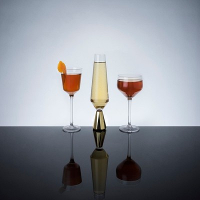 Viski Angled Crystal Coupe Cocktail Glasses Set of 2