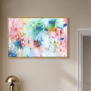 Art Remedy Doll Memories - Rainbow Vibes Colorful Abstract Wall Art Framed - 1 of 4