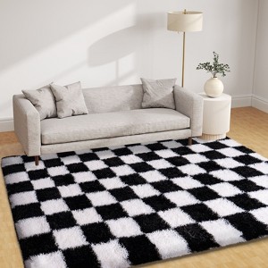 Area Rugs for Living Room Bedroom, Non-Slip Fluffy Soft Shag Carpet for Kids Home Dorm Decor - 1 of 4