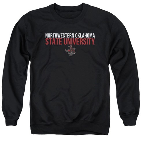 Northwestern Oklahoma State University Official Stacked Adult Crewneck Sweatshirt, Black - image 1 of 4