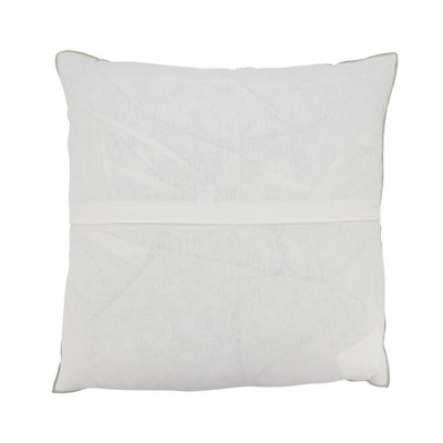 Ivory Linen Stonewashed Stitched Edge Throw Pillow Cover 20"x20"
