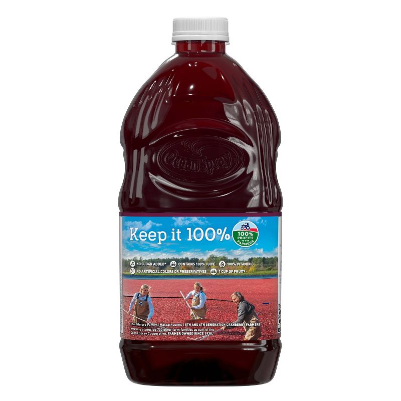 Ocean Spray 100% Cranberry-Pomegranate Juice - 64 fl oz Bottle, 5 of 6