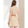 INSPIRE CHIC Women's Floral Sleeveless Half Placket Mini Belted Summer Dress - 4 of 4