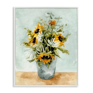 Stupell Industries Sunflower Blossom Watercolor Detail Framed Giclee Art, White, 24" x 30" - 1 of 4