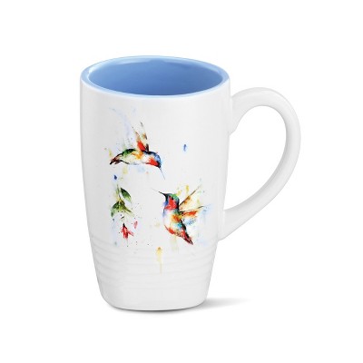 DEMDACO Summer Hummingbirds Latte Mug 20 ounce - Blue