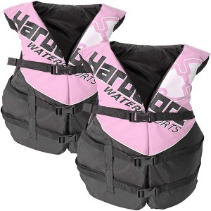 Hardcore 2 pack Coast Guard type III PFD for adults; life jacket paddle vest for adults; life vest flotation device; Jet ski, wakeboard, kayak; - 1 of 4