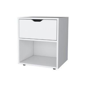 FM Furniture,Elliott Nightstand with Elegant Drawer and Open Shelf - 1 of 4
