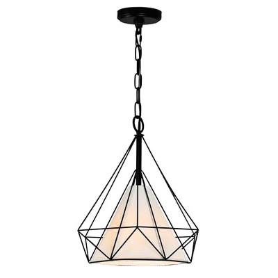 CWI Lighting Diamond 1 Light Down Pendant With Black Finish