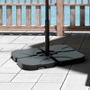 WestinTrends 4-Piece Universal Cantilever Offset Square Base Outdoor Patio Umbrella Weights Heavy Duty, Fill with Water or Sand, Black - 3 of 4