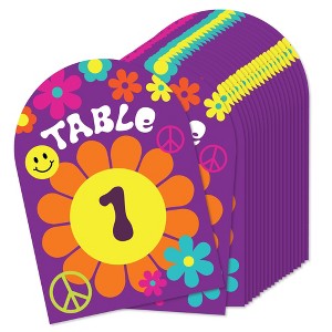 Big Dot of Happiness 60’s Hippie - 1960s Groovy Party Double-Sided 5 x 7 inches Cards - Table Numbers - 1-20 - 1 of 4