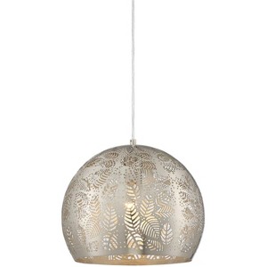 Regency Hill Brushed Nickel Mini Pendant Light 11 3/4" Wide Modern Tiny Cutouts Dining Room House Bedroom Kitchen Island Hallway - 1 of 4
