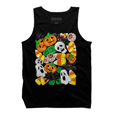 Men's Design By Humans Halloween Spooky Candies Party By BluedarkArt Tank Top