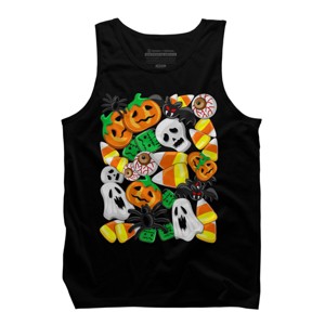 Men's Design By Humans Halloween Spooky Candies Party By BluedarkArt Tank Top - 1 of 4