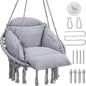 SweDrea Grey Swinging Chair with Oversized Cushion, Perfect for Bedroom - 1 of 1