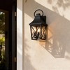 Outdoor Wall Light 2-Pack, Waterproof Matte Black Wall Sconce with Clear Glass, Porch Light for Front Door, Garage, Patio, Balcony - 3 of 4