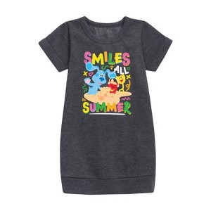 Girls' - Blue's Clues & You! - Smiles All Summer Graphic Short Sleeve Fleece Dress - 1 of 2