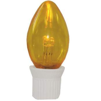 HUB Pack 25 Commercial Transparent Yellow 3-LED C7 Replacement Christmas Light Bulbs