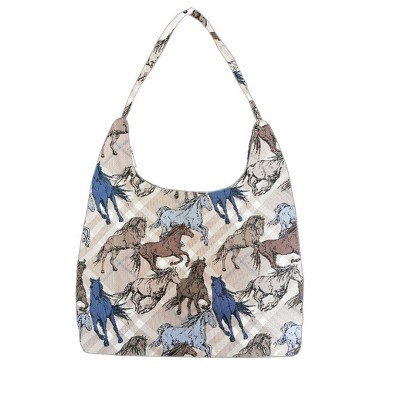 Signare USA Blue Horse Hobo Handbag Shoulder Bag